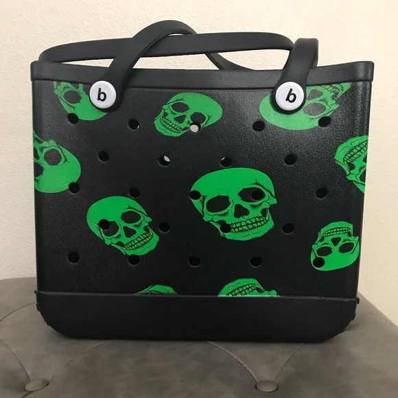 Bogg Style Eva Beach Bag Tote Waterproof Washable Skeletons - Picture 2 of 7